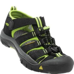 KEEN Little Kid's Newport H2 Sandals - Black/Lime Green -Zappos KE1009942 6
