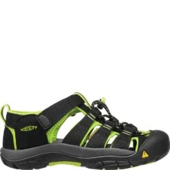 KEEN Big Kids Newport H2 Sandals - Black/Lime Green -Zappos KE1009965 2