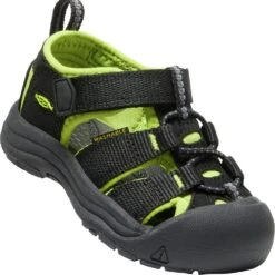 KEEN Kid's Newport H2 Sandals - Black/Lime Green -Zappos KE1021491 2