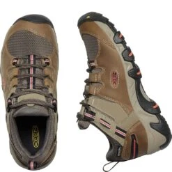 KEEN Women's Steens WP Hiking Shoes - Timberwolf/Coral -Zappos KE1022336 2