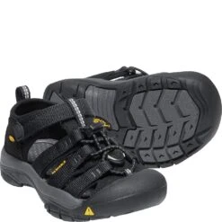 KEEN Kid's Newport H2 Sandals - Black/Keen Yellow -Zappos KE1022824 2