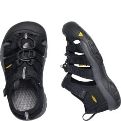 KEEN Kid's Newport H2 Sandals - Black/Keen Yellow -Zappos KE1022824 3
