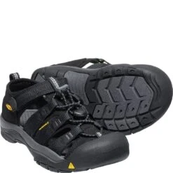 KEEN Youth Newport H2 Sandals - Black/Keen Yellow -Zappos KE1022838 2